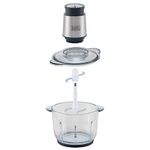mini processador com tigela de vidro black+decker inox e cinza mp300g-br