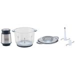 mini processador com tigela de vidro black+decker inox e cinza mp300g-br