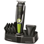 máquina de cortar cabelo e aparador de pelos mondial body groom bg-04, bivolt, preto e verde