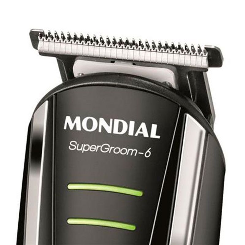 máquina de cortar cabelo e aparador de pelos mondial body groom bg-04, bivolt, preto e verde