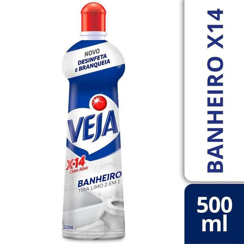 limpador para banheiro veja x-14 tira limo 500ml