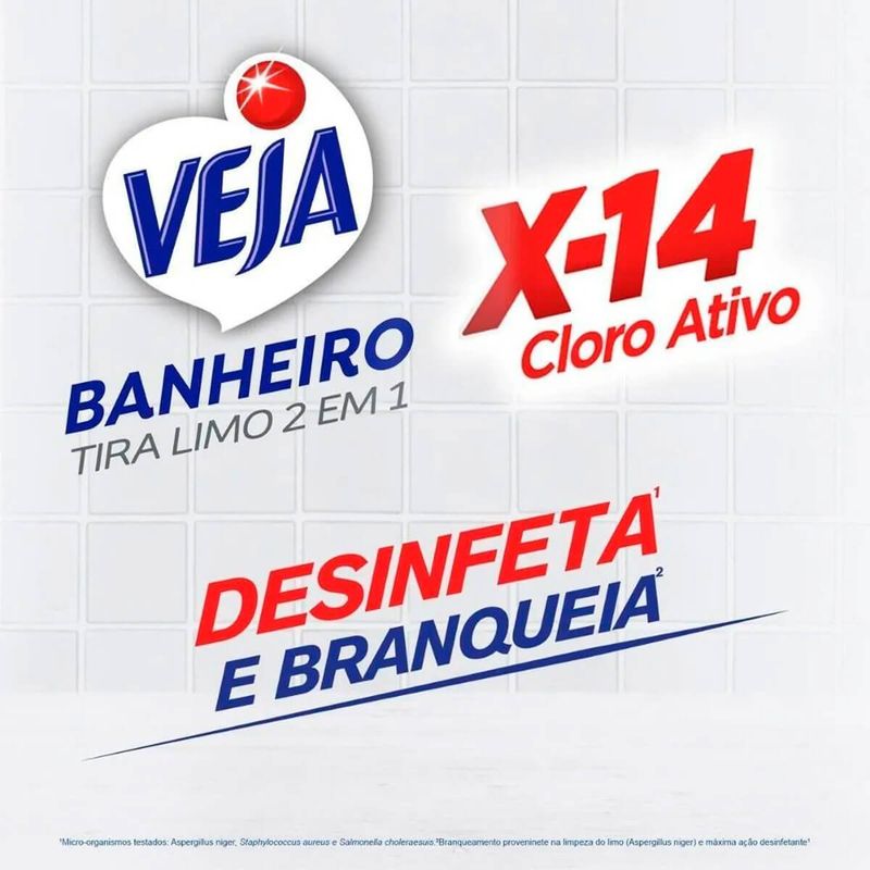 limpador para banheiro veja x-14 tira limo 500ml