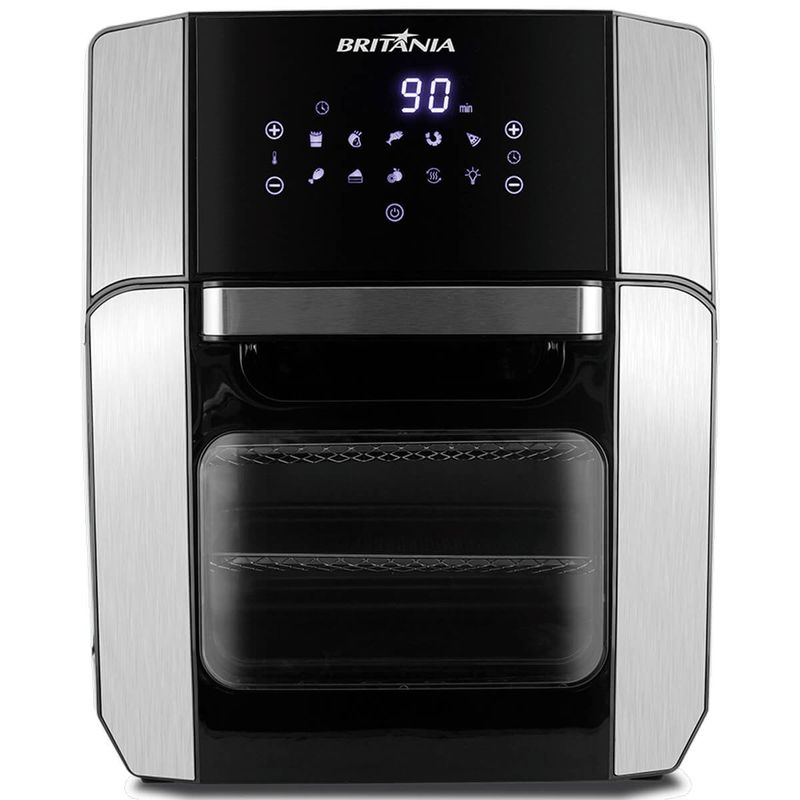 fritadeira elétrica britânia air fry oven, 12 litros, 127v, 1800w, preta - bfr2100p