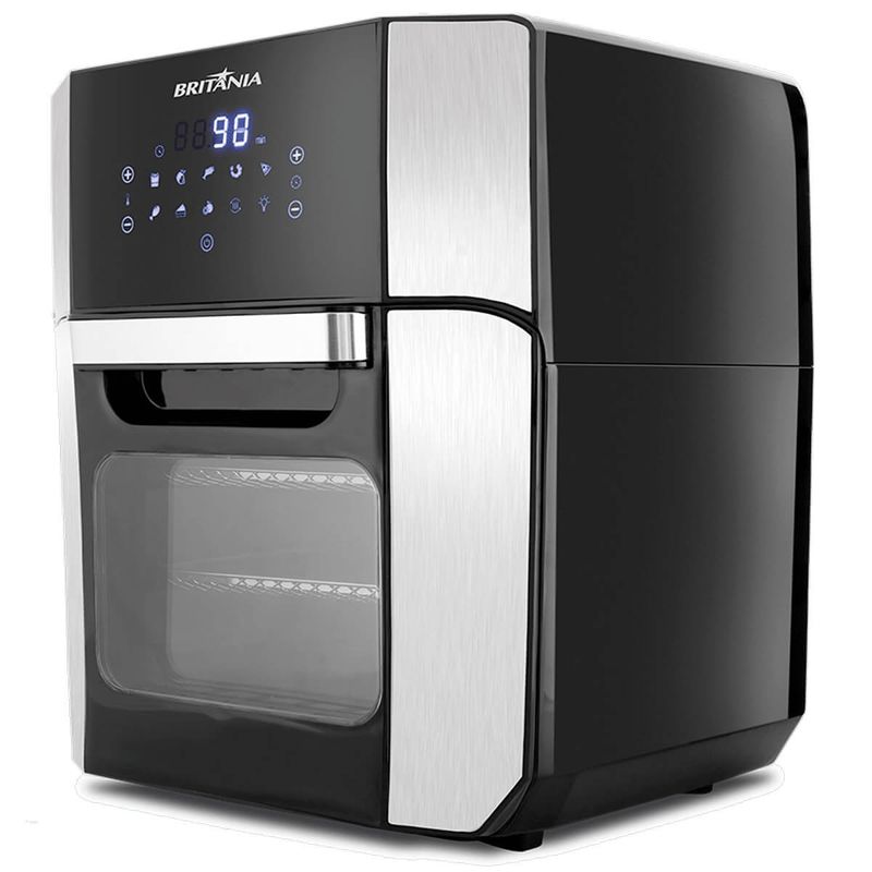 fritadeira elétrica britânia air fry oven, 12 litros, 127v, 1800w, preta - bfr2100p
