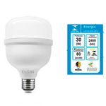 lâmpada led bulbo t 30w bivolt elgin 6500k luz branca (mp)