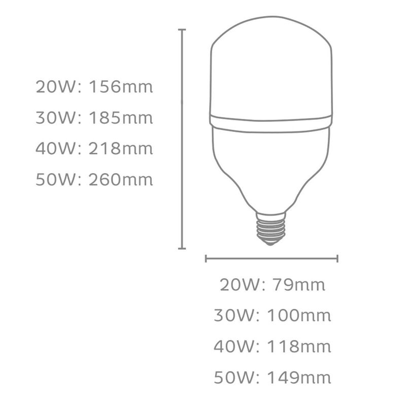lâmpada led bulbo t 30w bivolt elgin 6500k luz branca (mp)
