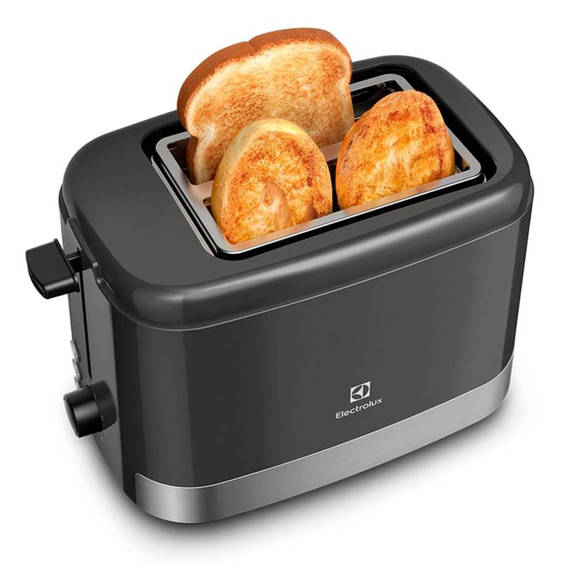 torradeira elétrica electrolux efficient, acionamento manual, 127v, preto - ets10
