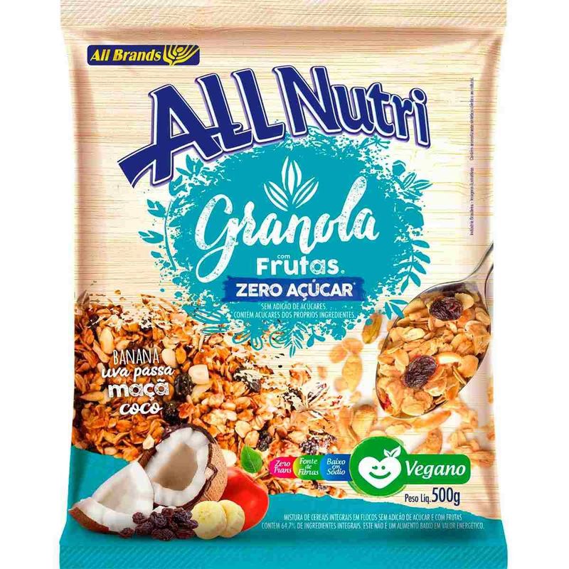 granola com frutas allnutri sem açúcar 500g
