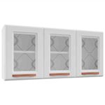 armário aéreo telasul mirage new 3 portas com vidro branco