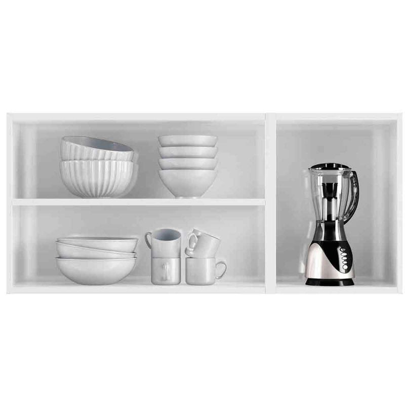 armário aéreo telasul mirage new 3 portas com vidro branco