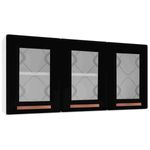 armário aéreo telasul mirage new 3 portas com vidro branco e preto