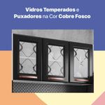 armário aéreo telasul mirage new 3 portas com vidro branco e preto