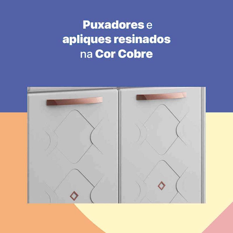 balcão de cozinha telasul mirage new triplo com pia 3 portas 3 gavetas branco