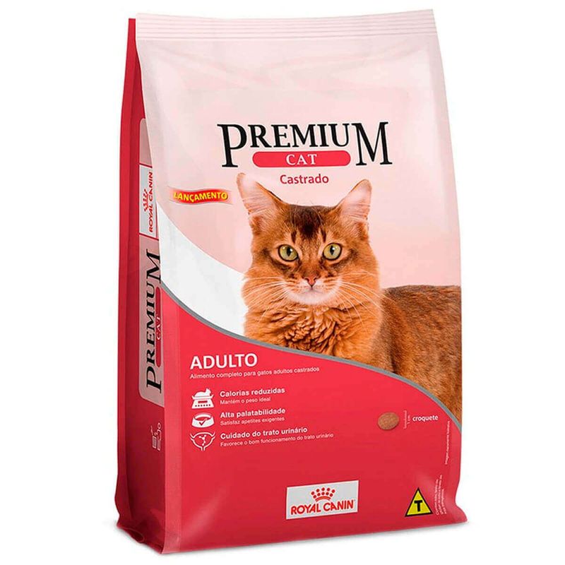ração royal canin para gatos adultos premium cat castrado 1kg (mp)