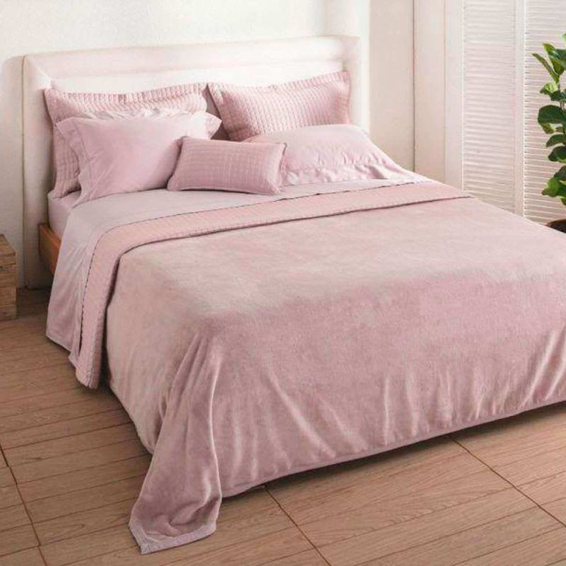 cobertor queen buddemeyer aspen 100% poliéster rosa - 460970
