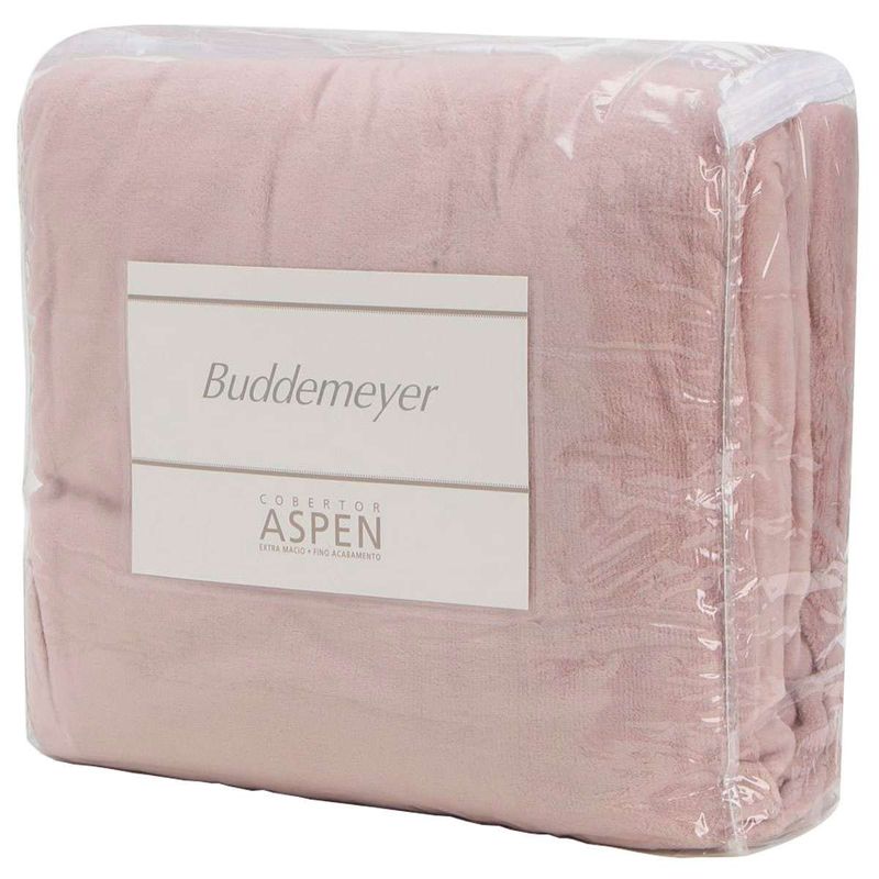 cobertor queen buddemeyer aspen 100% poliéster rosa - 460970