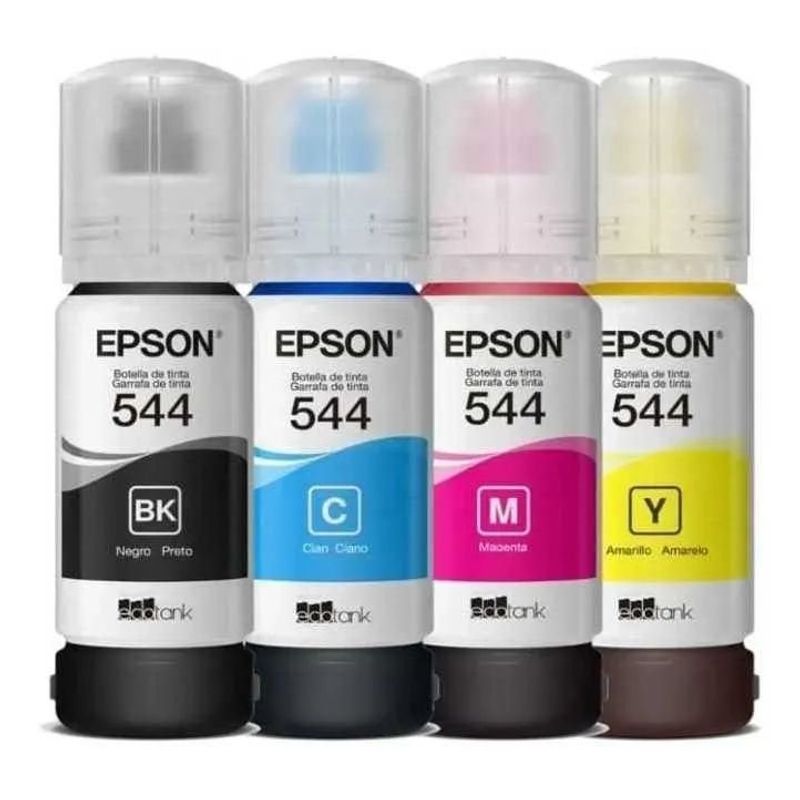 garrafas de tinta 4 unidades epson preta, ciano, magenta e amarela t544520-4p