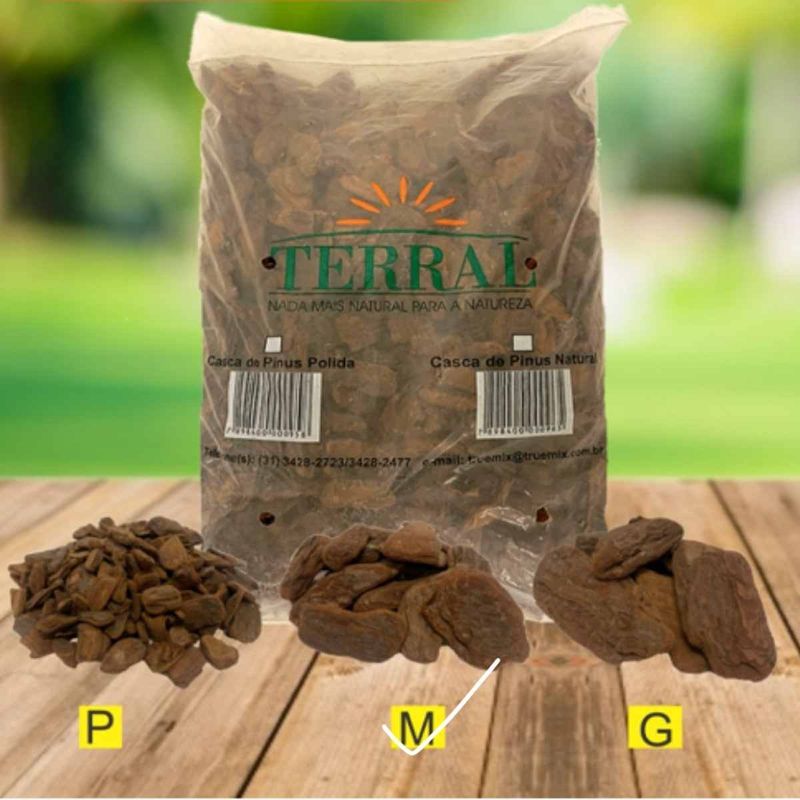 casca de pinus terral polida 5 litros tamanho m (mp)