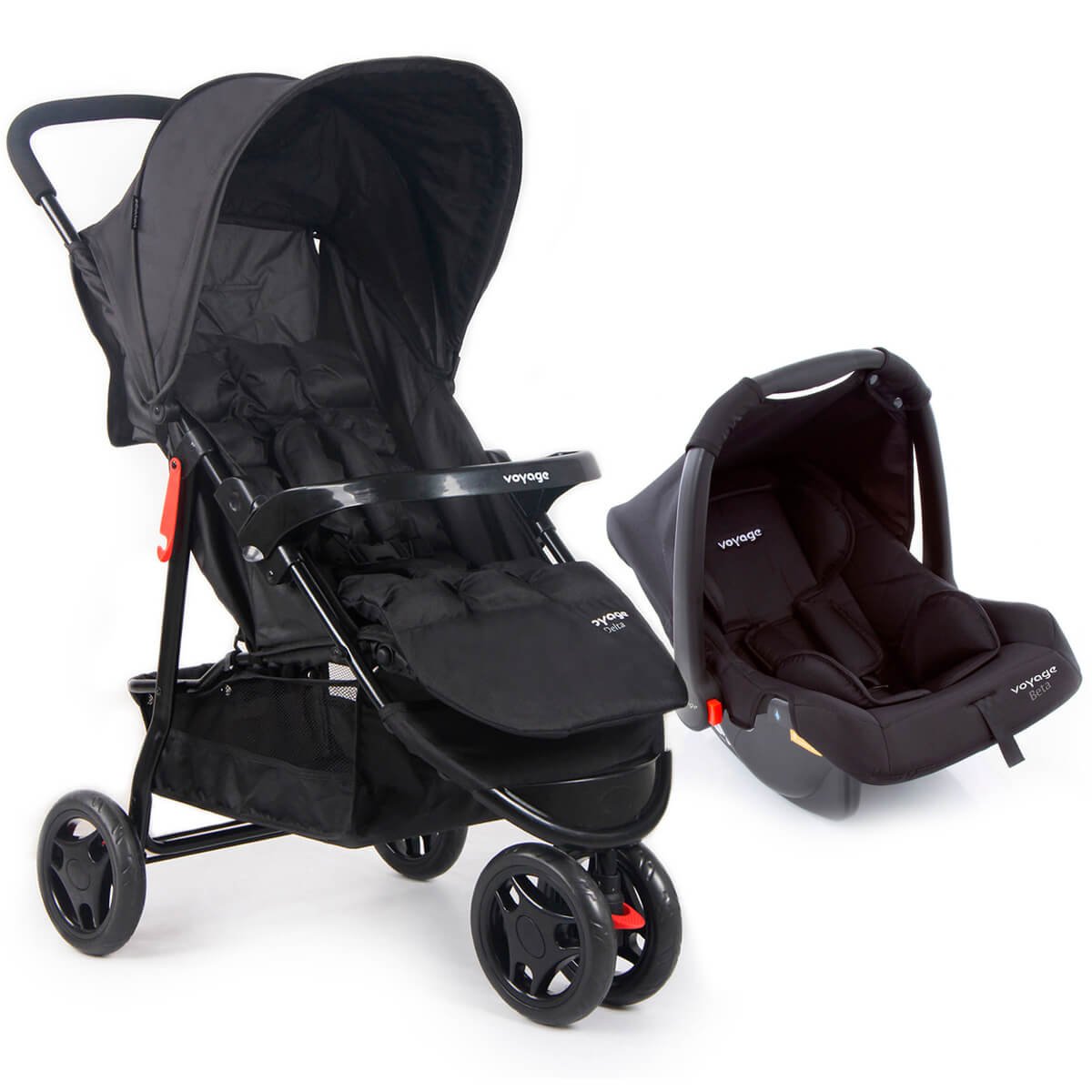 Conjunto Voyage Delta Travel System Duo Pro 0-15kg Preto
