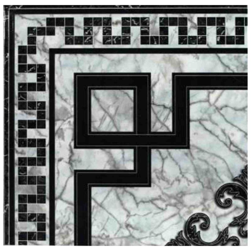 piso cerâmico ceral bold brilhante 43x43cm belgrado preto e branco caixa 2,06m² (mp)
