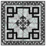 piso cerâmico ceral bold brilhante 43x43cm belgrado preto e branco caixa 2,06m² (mp)