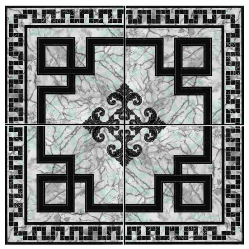 piso cerâmico ceral bold brilhante 43x43cm belgrado preto e branco caixa 2,06m² (mp)