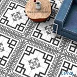 piso cerâmico ceral bold brilhante 43x43cm belgrado preto e branco caixa 2,06m² (mp)