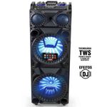 caixa de som amplificada polyvox bluetooth torre tws 1800w preto xt1200