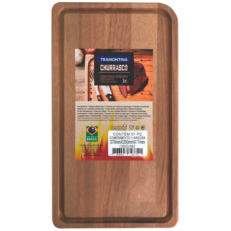 tábua tramontina para churrasco retangular 37x20cm - 13530092