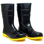 bota bracol nº40 acquaflex cano médio pvc impermeável preta solado amarelo (mp)