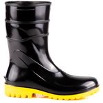 bota bracol nº40 acquaflex cano médio pvc impermeável preta solado amarelo (mp)
