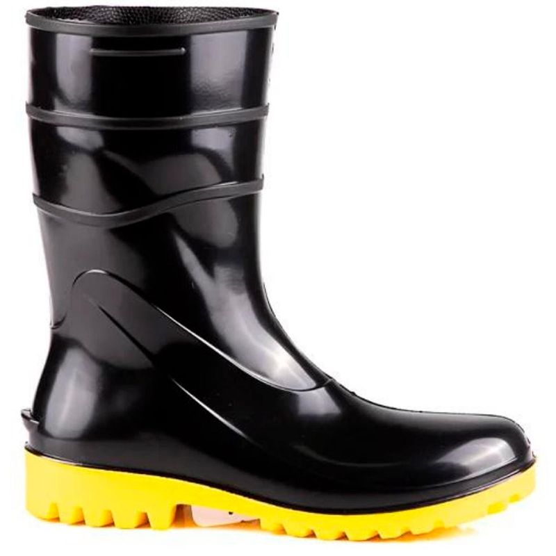 bota bracol nº40 acquaflex cano médio pvc impermeável preta solado amarelo (mp)