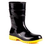 bota bracol nº40 acquaflex cano médio pvc impermeável preta solado amarelo (mp)