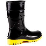 bota bracol nº40 acquaflex cano médio pvc impermeável preta solado amarelo (mp)