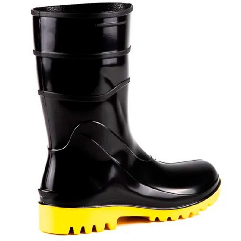 bota bracol nº40 acquaflex cano médio pvc impermeável preta solado amarelo (mp)