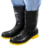 bota bracol nº40 acquaflex cano médio pvc impermeável preta solado amarelo (mp)
