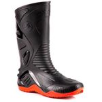 bota de motoqueiro bracol nº40 motosafe cano longo pvc impermeável preta solado vermelho (mp)