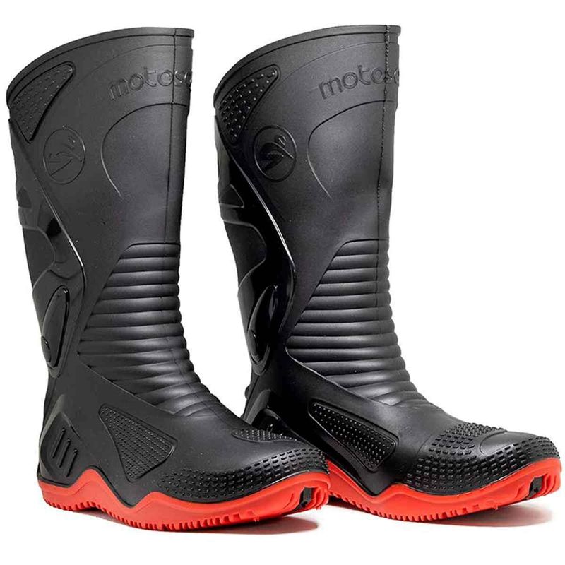 Bota Motoqueiro Bracol Nº42 Motosafe Cano Longo PVC Impermeável