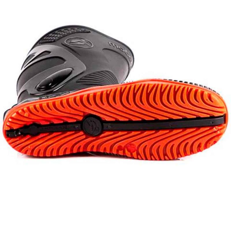 bota motoqueiro bracol nº44 motosafe cano longo pvc impermeável preta solado vermelho (mp)