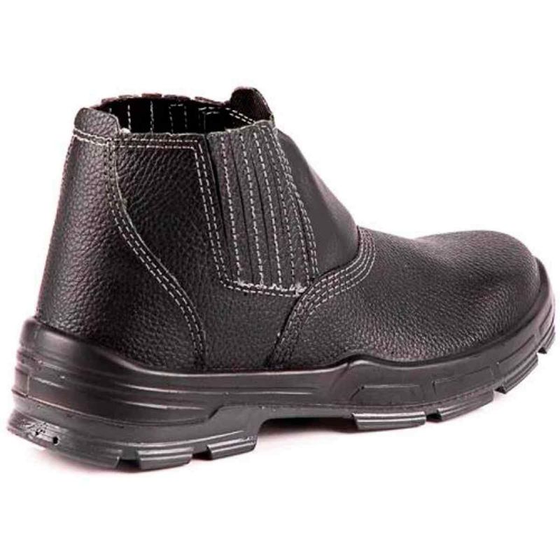 bota bracol nº40 bels de couro sem cadarço com bico plástico preta (mp)