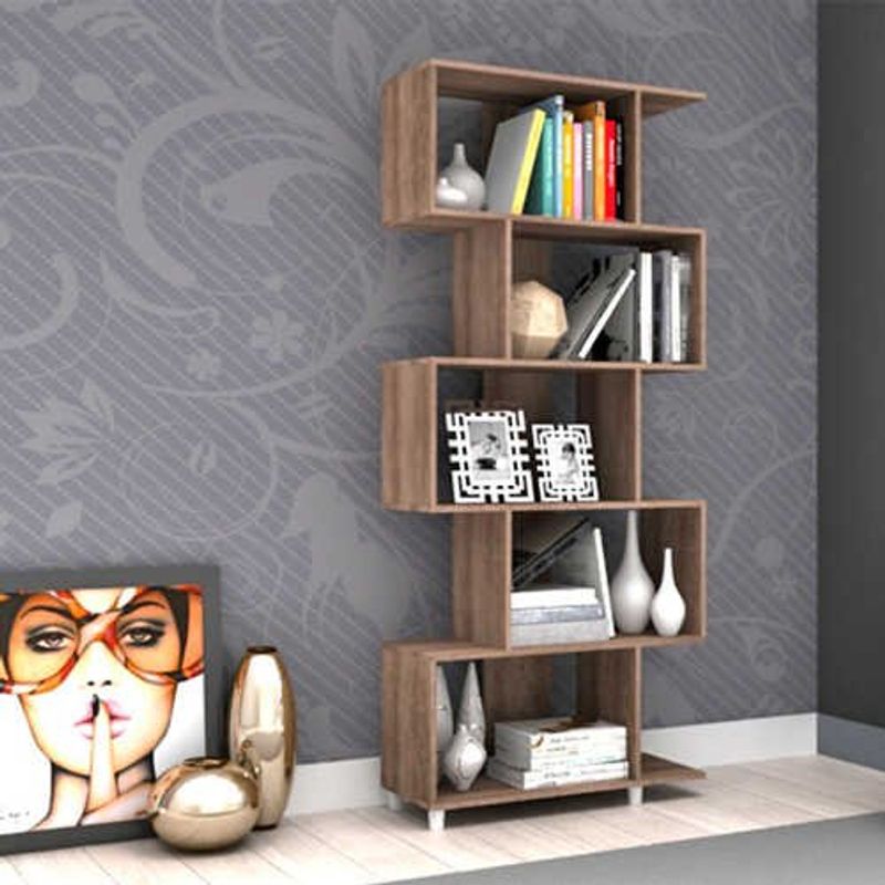 estante multiuso movelbento regular com 5 nichos rústico esm209