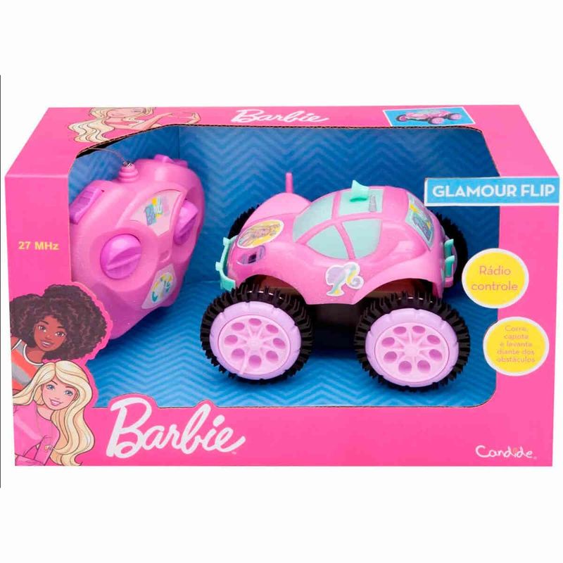 carrinho de brinquedo controle remoto candide de controle remoto barbie glamour flip - 1851