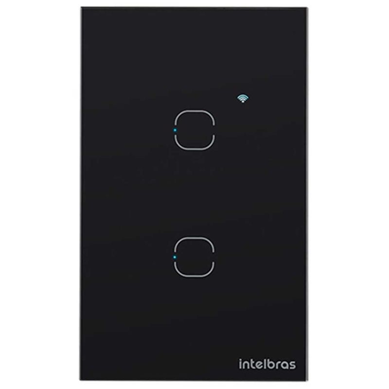 interruptor intelbras smart wi-fi touch 2 teclas preto ews 1002