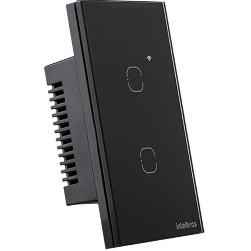 interruptor intelbras smart wi-fi touch 2 teclas preto ews 1002
