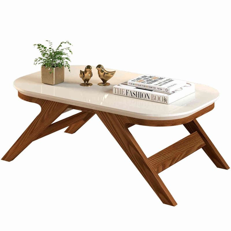 mesa de centro dj móveis doris chanfrada freijó e off white