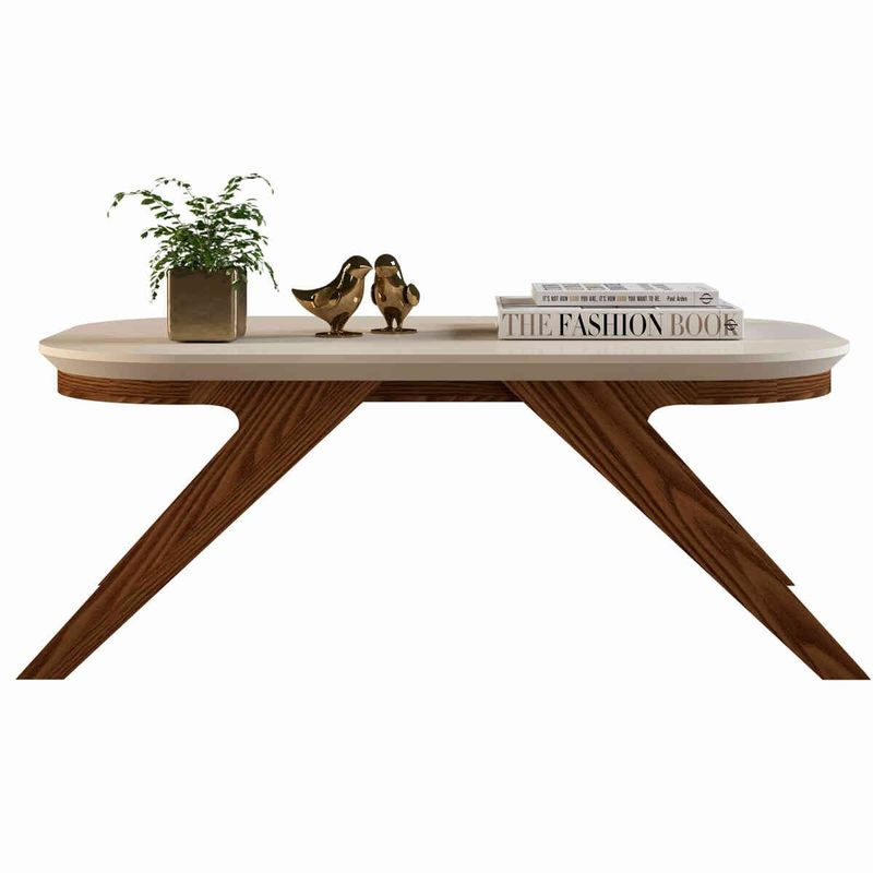 mesa de centro dj móveis doris chanfrada freijó e off white