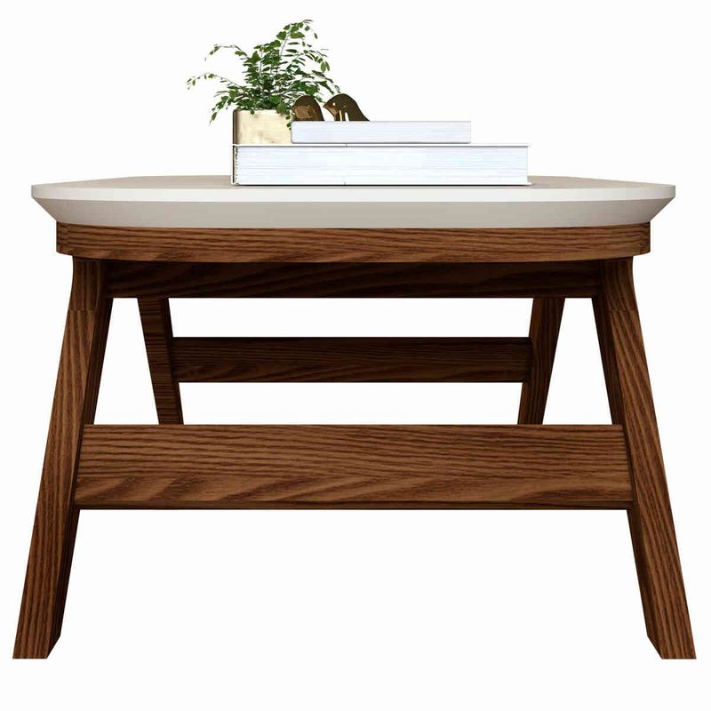 mesa de centro dj móveis doris chanfrada freijó e off white