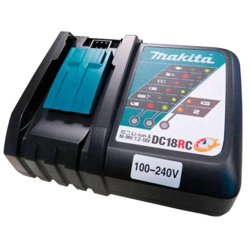 kit makita aspirador de pó e soprador de folhas a bateria e carregador 18v 3.0ah (mp)