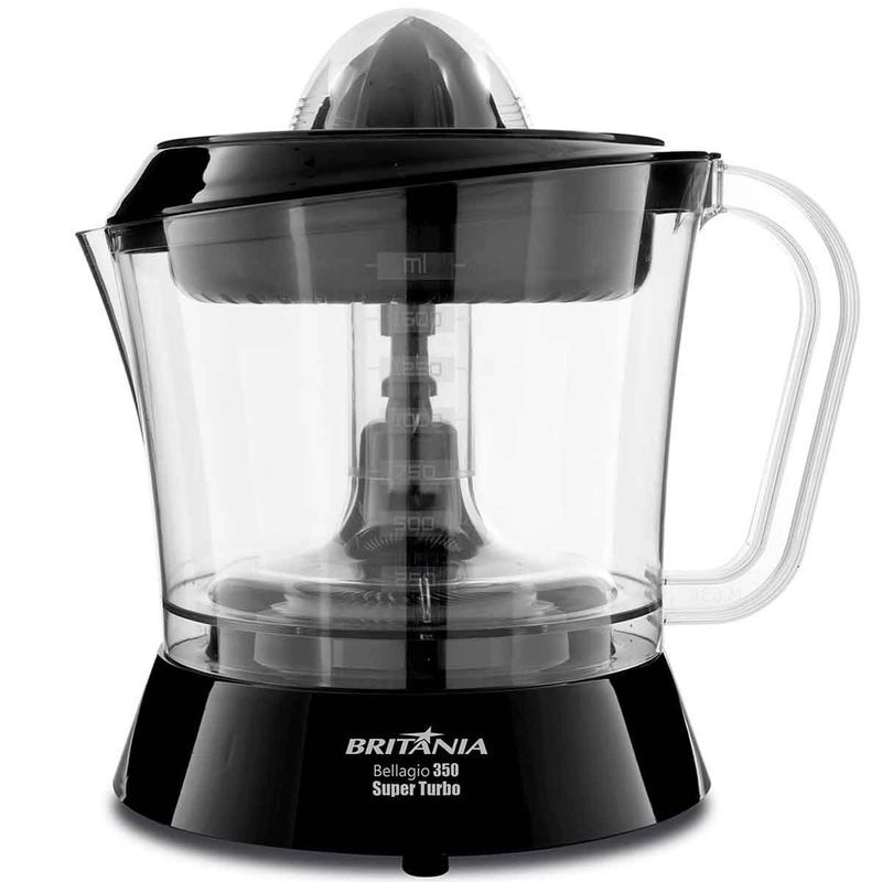 espremedor de fruta britânia bellagio super turbo 127v 1,5 litros preto