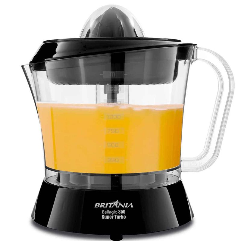 espremedor de fruta britânia bellagio super turbo 127v 1,5 litros preto